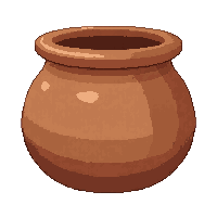 clay ball raw  in clay pot