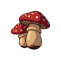 Mushroom Edible Bundled Tied Together — free pixel art sprite from the Runner Survival Resources collection, transparent PNG
