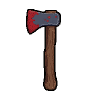 axe hatchet small  blood stained used