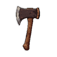 axe hatchet small  rust spotted aging