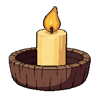 Candle Tallow Wax Primitive Stone Age — free pixel art sprite from the Runner Survival Tools collection, transparent PNG