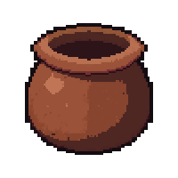 Clay Pot Cooking Worn Heavily Used — free pixel art sprite from the Runner Survival Tools collection, transparent PNG