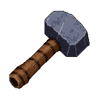 Stone Hammer Tool Fire Hardened — free pixel art sprite from the Runner Survival Tools collection, transparent PNG