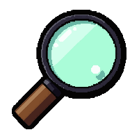 Crystal Magnifying Glass  Broken Damaged — free pixel art sprite from Runner Tools