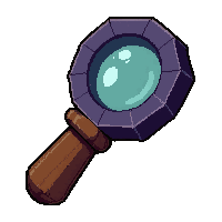 Crystal Magnifying Glass  Cursed Dark — free pixel art sprite from Runner Tools