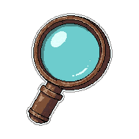 Crystal Magnifying Glass  Old Rusty Worn — free pixel art sprite from Runner Tools