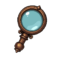 Crystal Magnifying Glass  Ornate Decorated — free pixel art sprite from Runner Tools