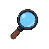 Crystal Magnifying Glass  Simple Basic — free pixel art sprite from Runner Tools