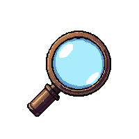 Crystal Magnifying Glass  Well Used Reliable — free pixel art sprite from Runner Tools