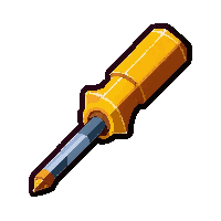 golden screwdriver  enchanted magical glow