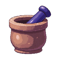 Stone Mortar And Pestle  Brand New Shiny — free pixel art sprite from the Runner Tools collection, transparent PNG