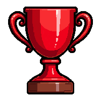 championship cup trophy  ruby red glass