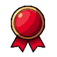 first place medal  ruby red glass