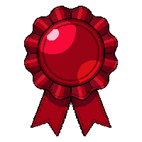 ribbon rosette  ruby red glass