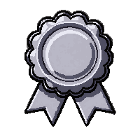 ribbon rosette  silver