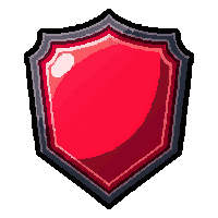 Shield Plaque Ruby Red Glass — free pixel art sprite from the Runner Trophies collection, transparent PNG