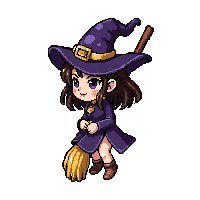 broomstick witch  golden luxury
