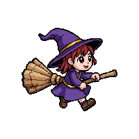 broomstick witch  old weathered