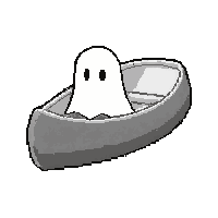 canoe paddle boat  ghostly transparent