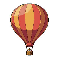 Hot Air Balloon Simple Plain — free pixel art sprite from the Runner Vehicles collection, transparent PNG