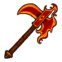 battle axe  fire enchanted red hot
