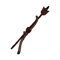 bow with arrow nocked  ancient cracked