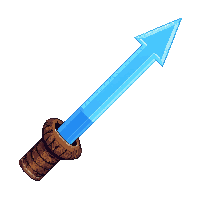 bow with arrow nocked  glowing magical blue