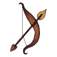 bow with arrow nocked  rune engraved