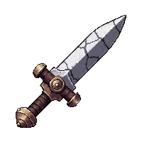 curved dagger  ancient cracked