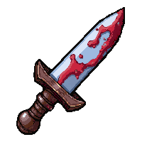 curved dagger  blood stained