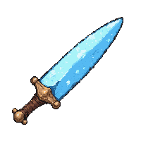 curved dagger  frost coated icy