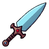 curved dagger  rune engraved