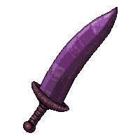 curved dagger  shadow wrapped purple