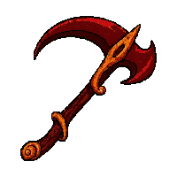 double bladed scythe  fire enchanted red hot