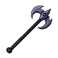 double bladed scythe  rune engraved