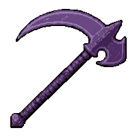 double bladed scythe  shadow wrapped purple