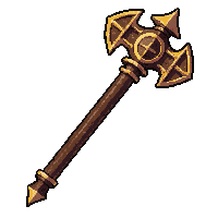 iron mace  ornate gold trimmed