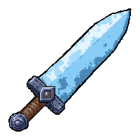 iron sword  frost coated icy