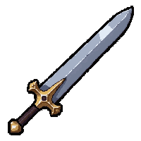 iron sword  ornate gold trimmed