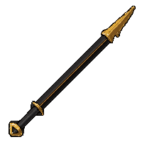 long spear  ornate gold trimmed