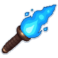 throwing star  glowing magical blue