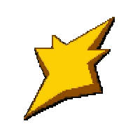 throwing star  lightning charged yellow