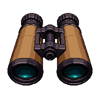 Binoculars Brass Desperado Dark — free pixel art sprite from the Runner Western Gear collection, transparent PNG