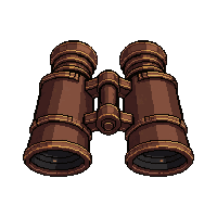 Binoculars Brass  Leather Wrapped Brown — free pixel art sprite from Runner Western Gear