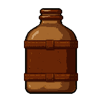 canteen water flask  leather wrapped brown