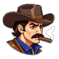 Cigar Smoking Lit  Drifter Patched — free pixel art sprite from Runner Western Gear