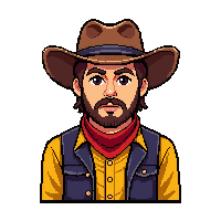 Harmonica Music Ranch Hand Working — free pixel art sprite from the Runner Western Gear collection, transparent PNG