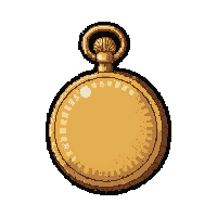 Pocket Watch Gold Dusty Trail Worn — free pixel art sprite from the Runner Western Gear collection, transparent PNG