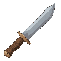 bowie knife large  copper accent trim