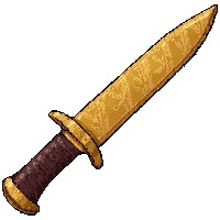 Bowie Knife Large  Gold Engraved Fancy — free pixel art sprite from Runner Western Weapons